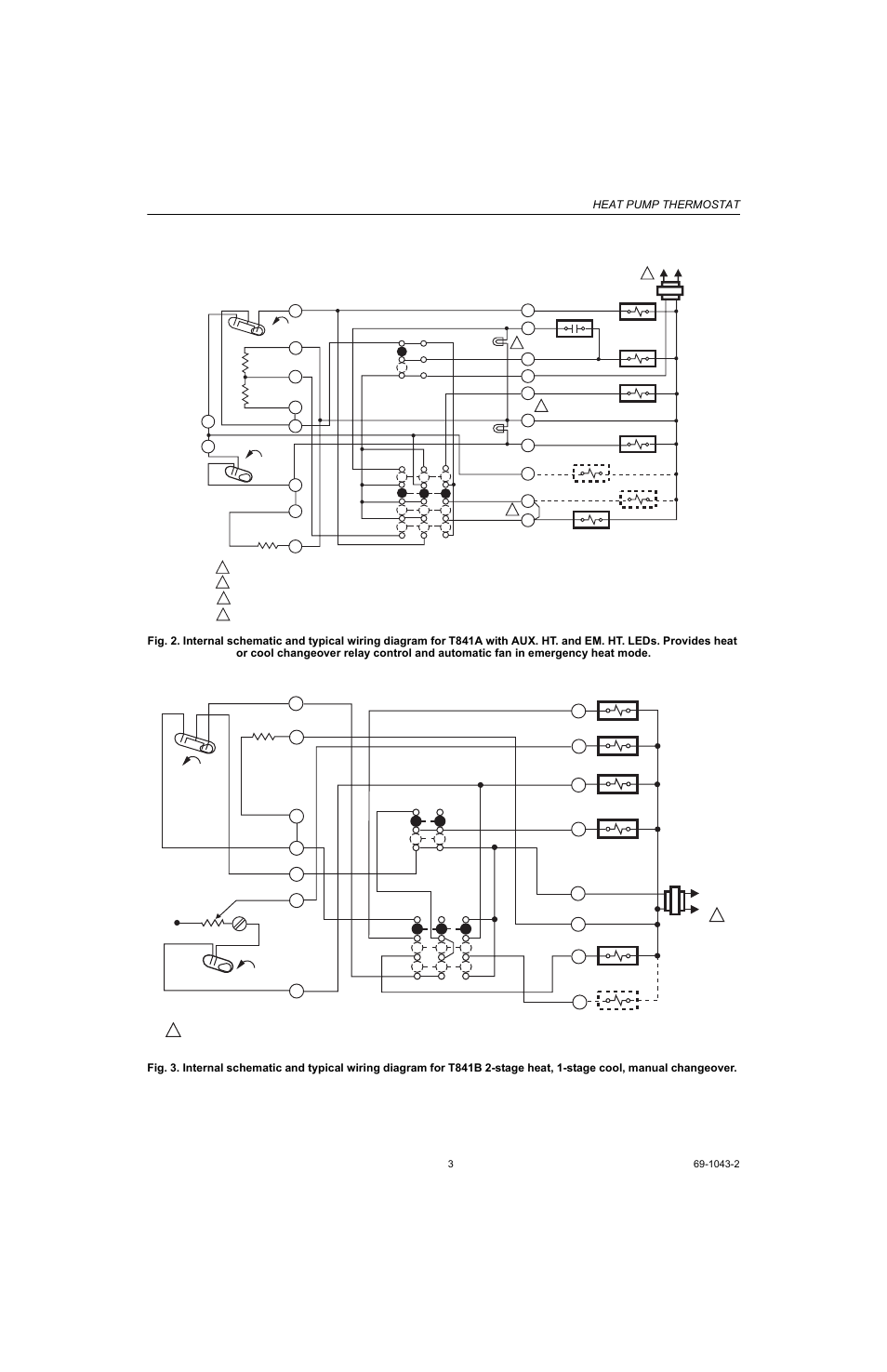 Heat pump thermostat | Honeywell EASY-TO-SEE T841B User Manual | Page 3 / 4