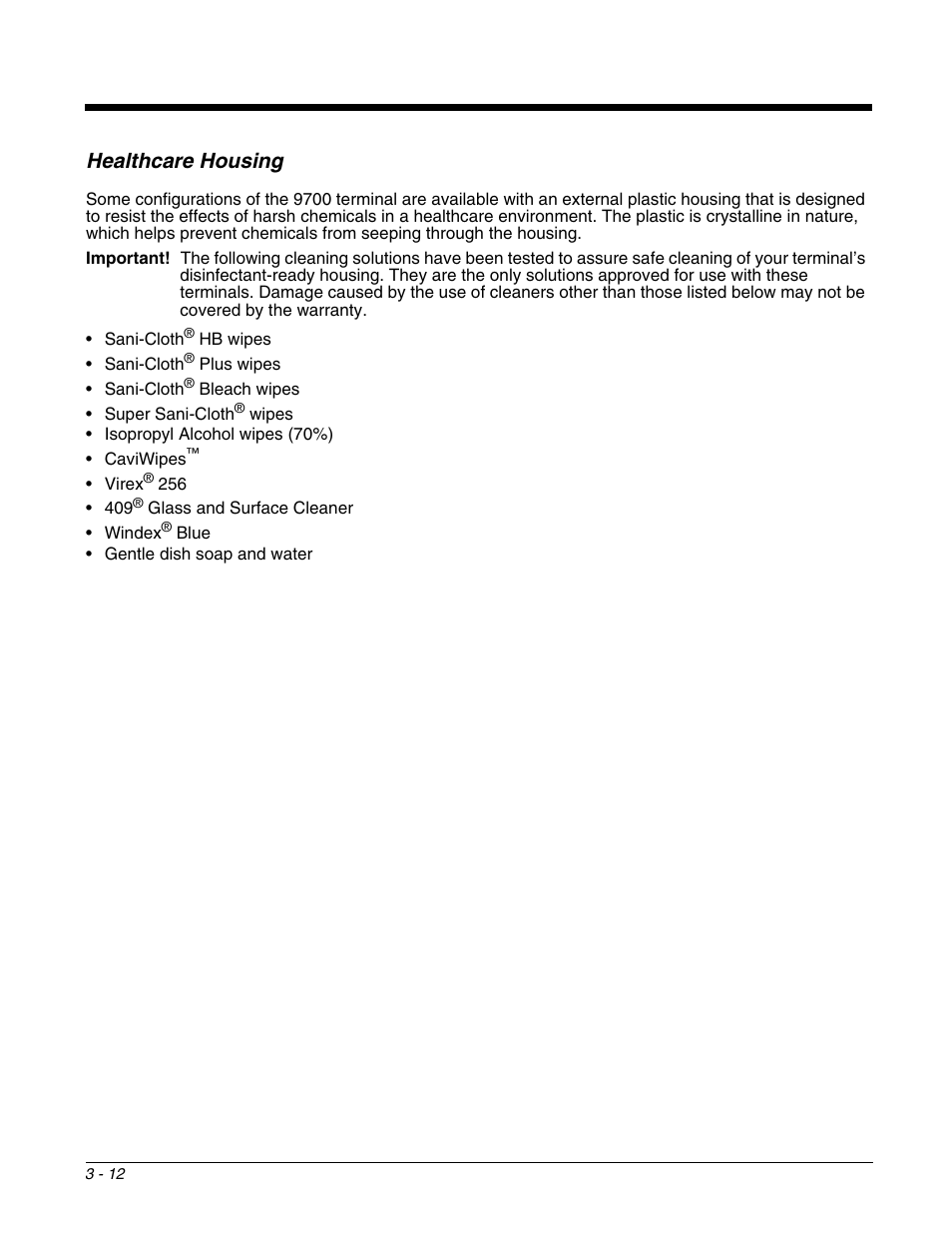 Healthcare housing, Healthcare housing -12, E industry. for more information, see | Honeywell DOLPHIN 9700 User Manual | Page 32 / 142