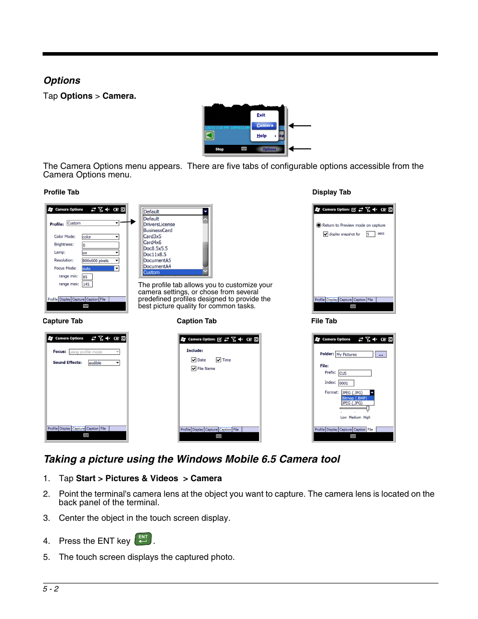 Options, Options -2 | Honeywell DOLPHIN 9700 User Manual | Page 44 / 142