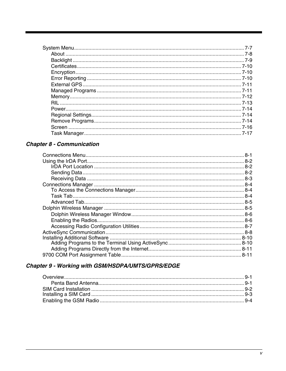 Honeywell DOLPHIN 9700 User Manual | Page 5 / 142