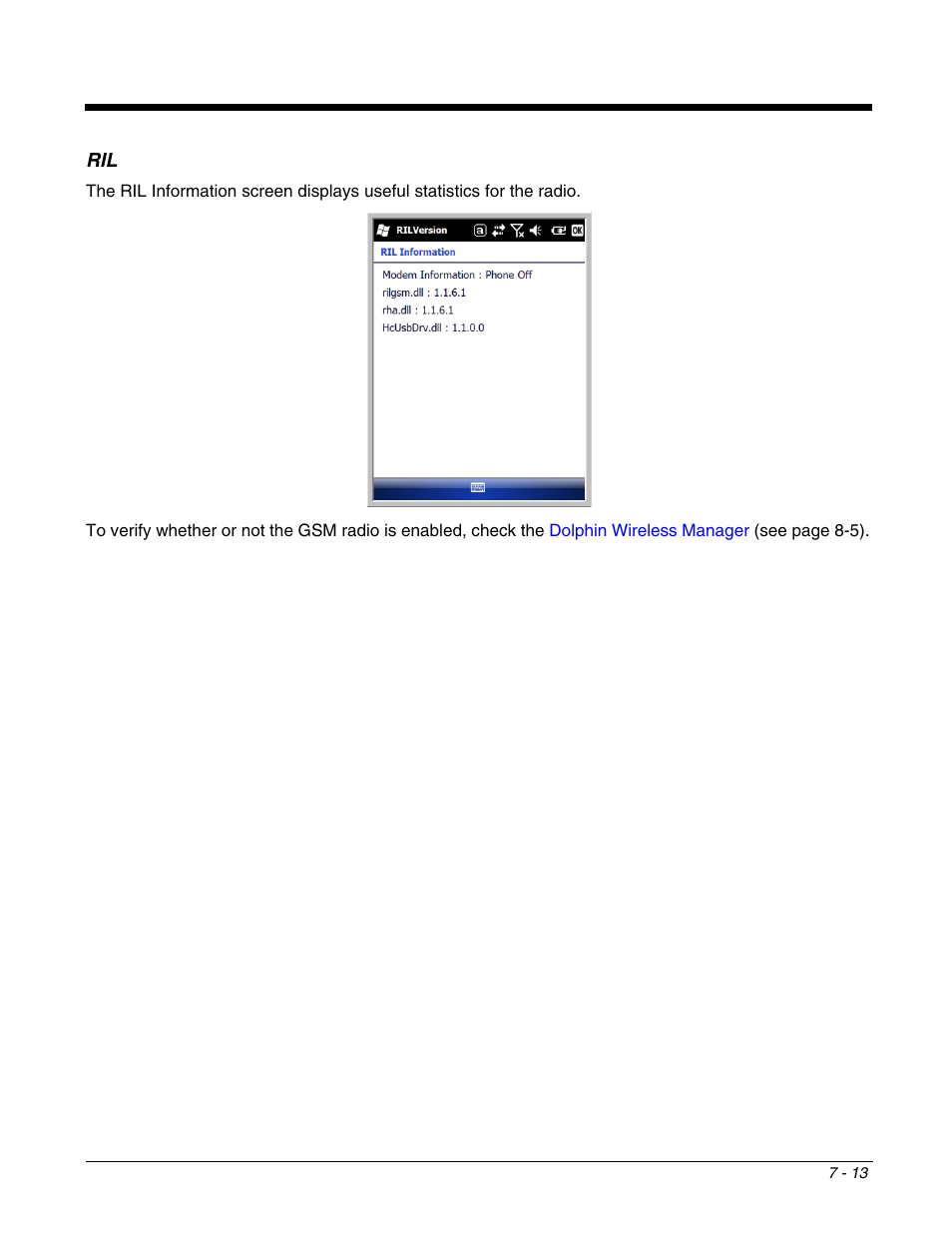 Ril -13 | Honeywell DOLPHIN 9700 User Manual | Page 67 / 142