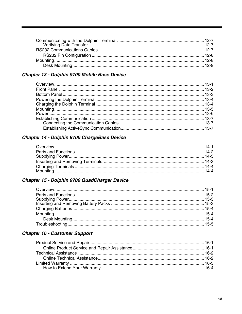 Honeywell DOLPHIN 9700 User Manual | Page 7 / 142