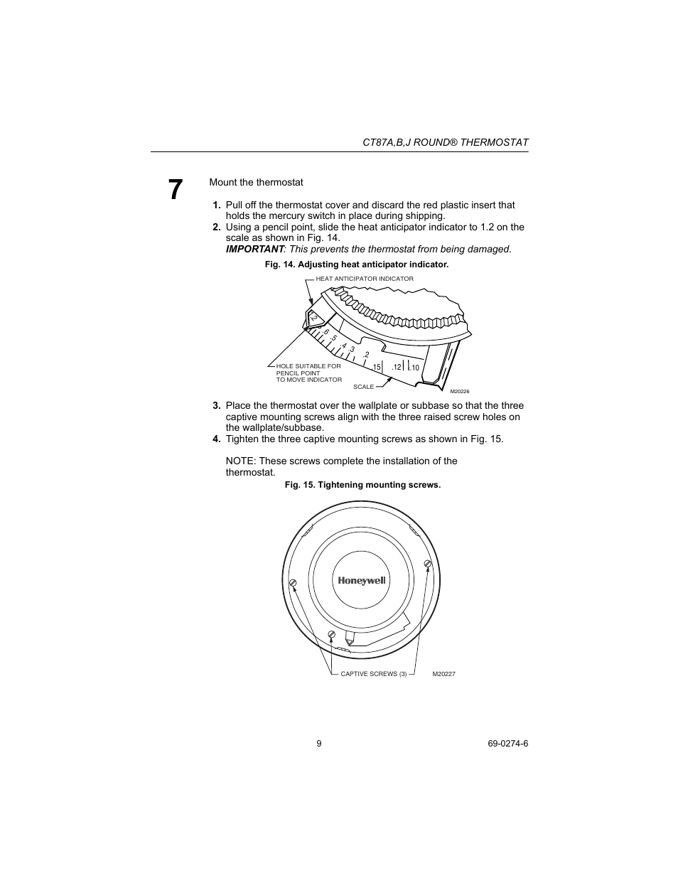 Honeywell CT87A User Manual | Page 9 / 12