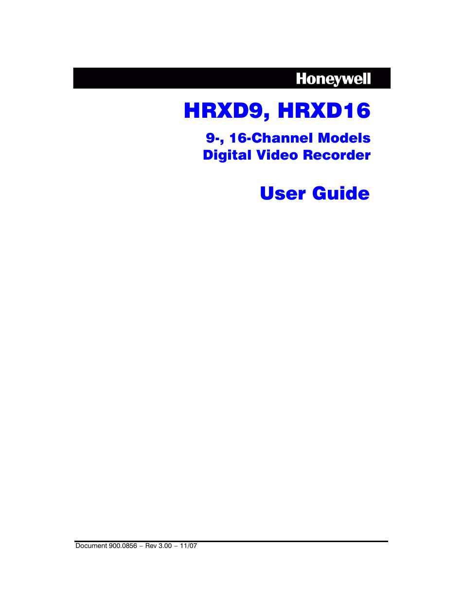 Honeywell HRXD9 User Manual | 156 pages