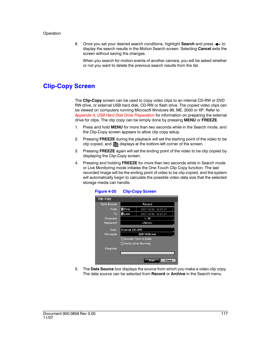Clip-copy screen, Figure 4-20 | Honeywell HRXD9 User Manual | Page 117 / 156