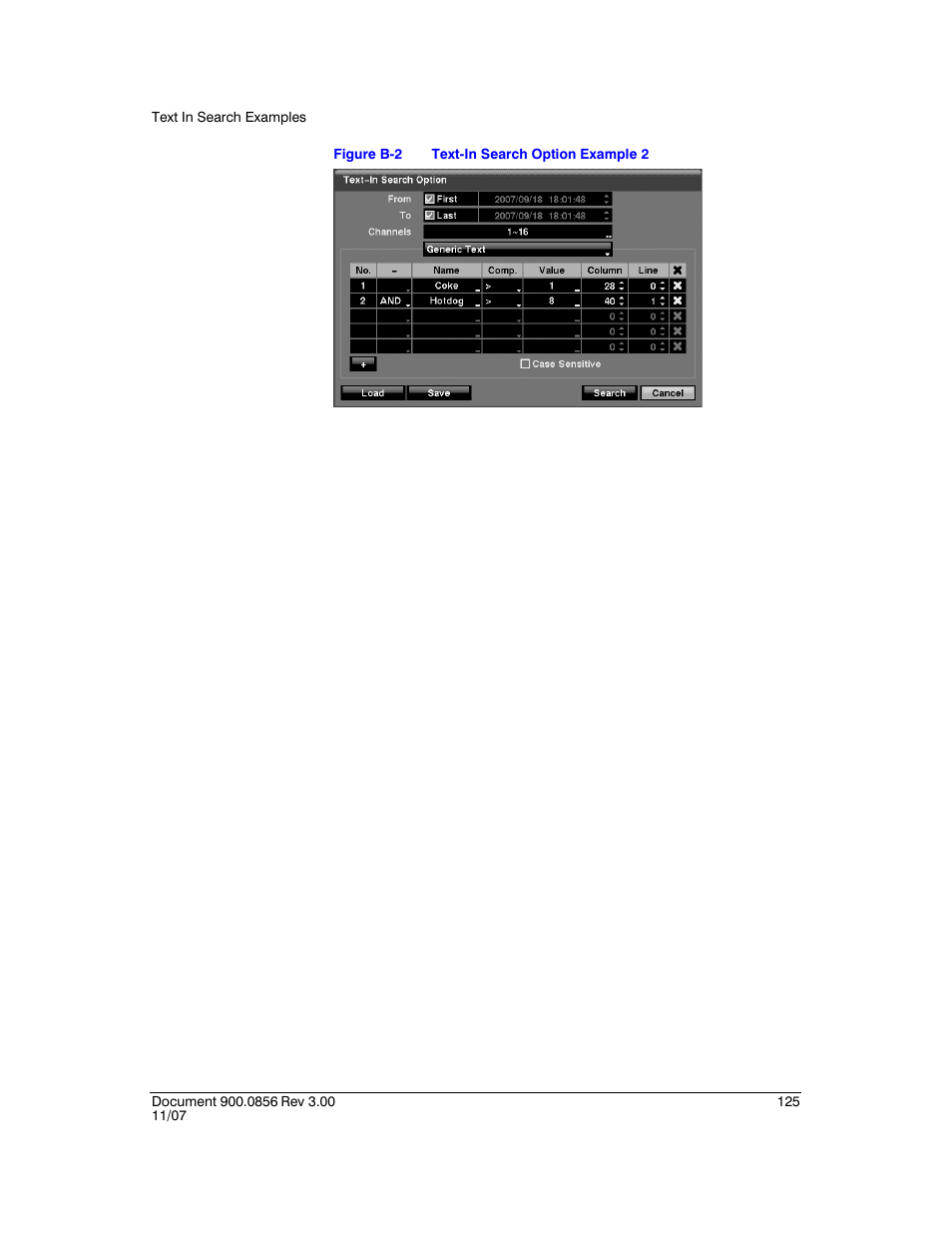 Figure b-2, Text-in search option example 2 | Honeywell HRXD9 User Manual | Page 125 / 156