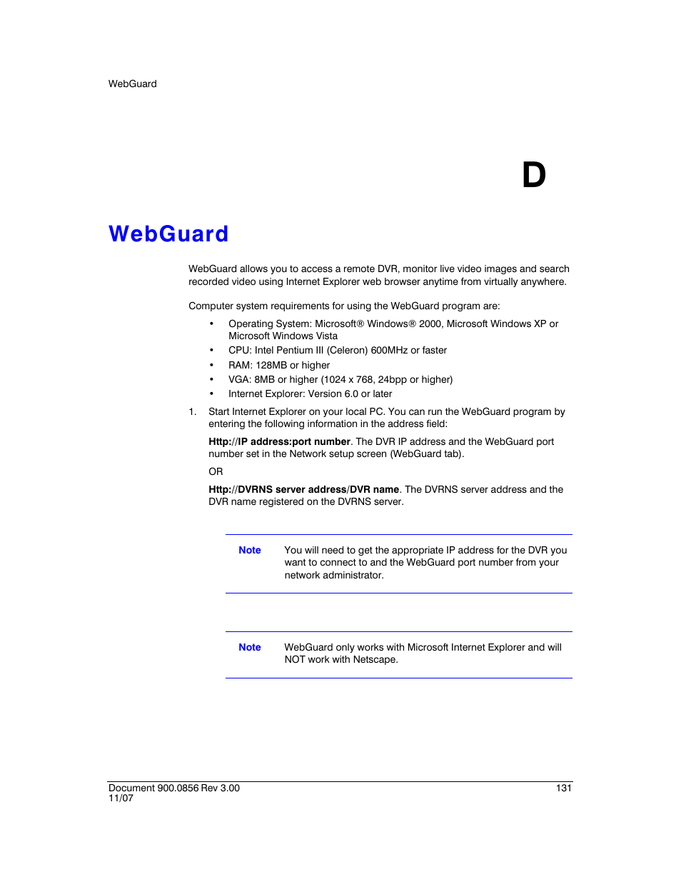 Webguard d, Appendix d, Webguard | Appendix d, webguard, Demonstrat | Honeywell HRXD9 User Manual | Page 131 / 156