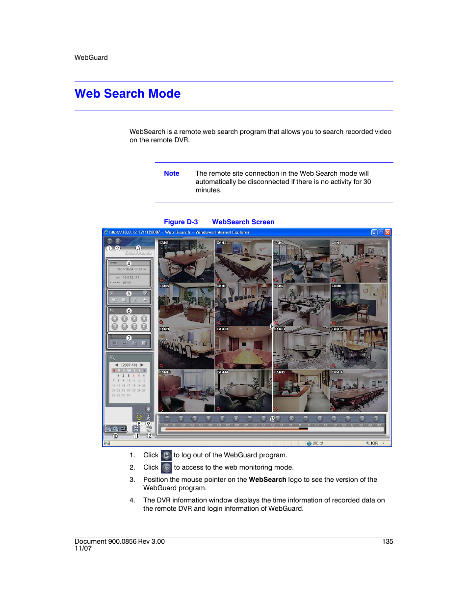 Web search mode, Figure d-3, Websearch screen | Honeywell HRXD9 User Manual | Page 135 / 156