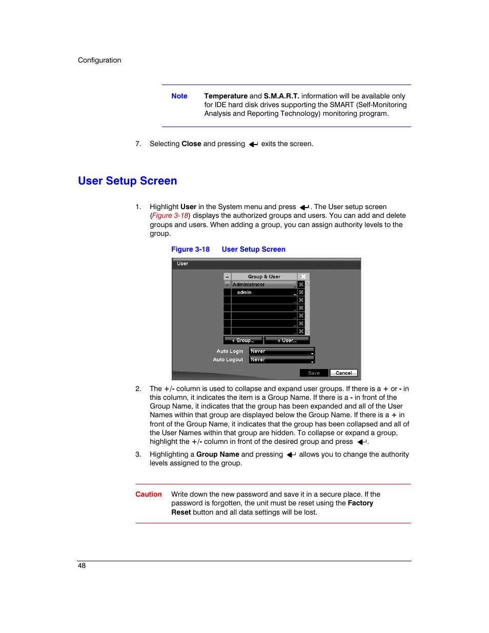 User setup screen, Figure 3-18 | Honeywell HRXD9 User Manual | Page 48 / 156