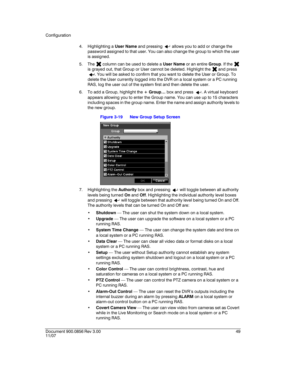 Figure 3-19, New group setup screen | Honeywell HRXD9 User Manual | Page 49 / 156