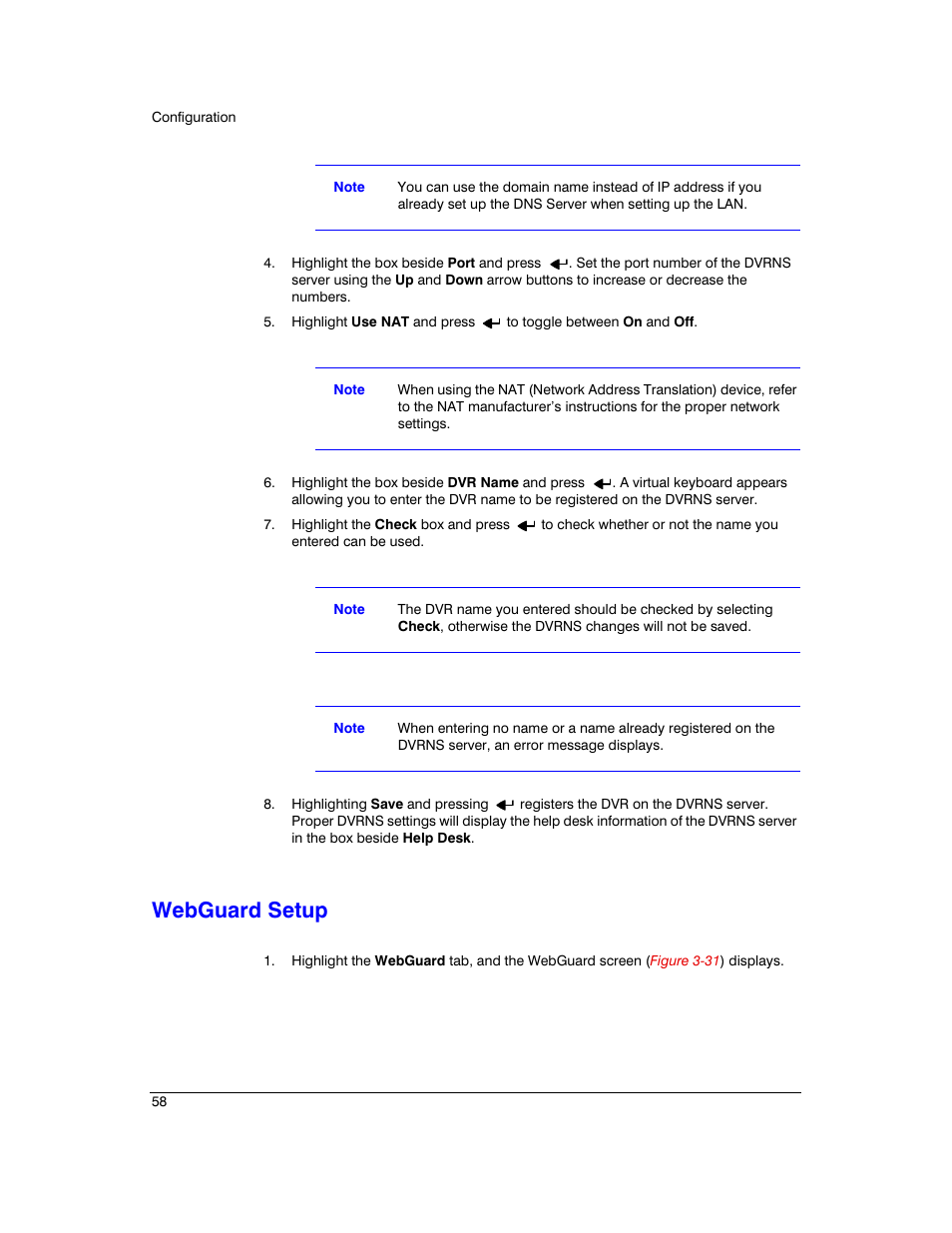 Webguard setup | Honeywell HRXD9 User Manual | Page 58 / 156