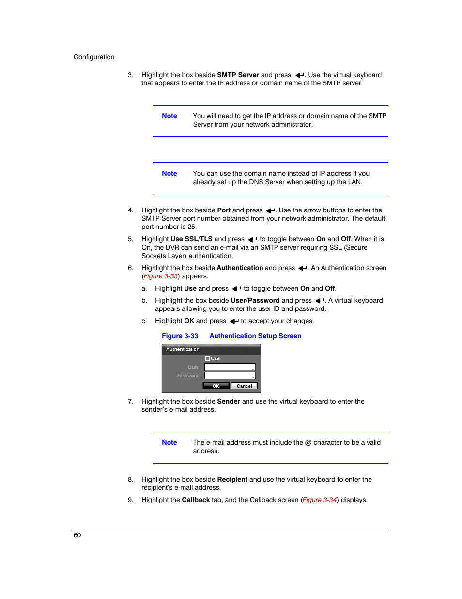 Figure 3-33, Authentication setup screen | Honeywell HRXD9 User Manual | Page 60 / 156