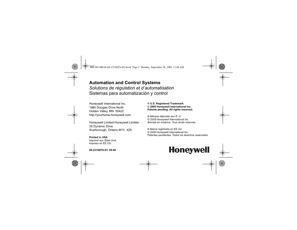 Honeywell HVC0001 User Manual | Page 64 / 64
