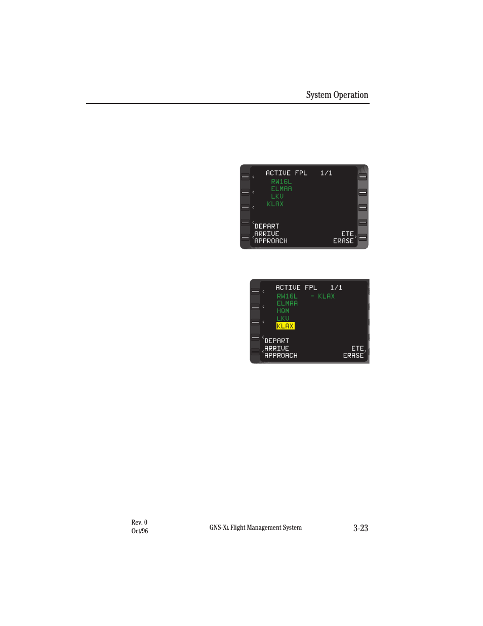 Adding or deleting waypoints within a sid, System operation 3-23 | Honeywell GNS-XL User Manual | Page 138 / 353