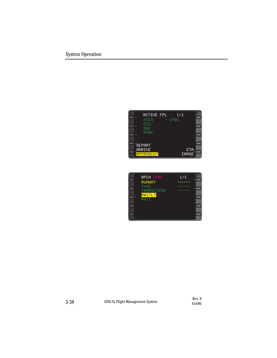Loading a gps/gps overlay approach, System operation 3-38 | Honeywell GNS-XL User Manual | Page 156 / 353