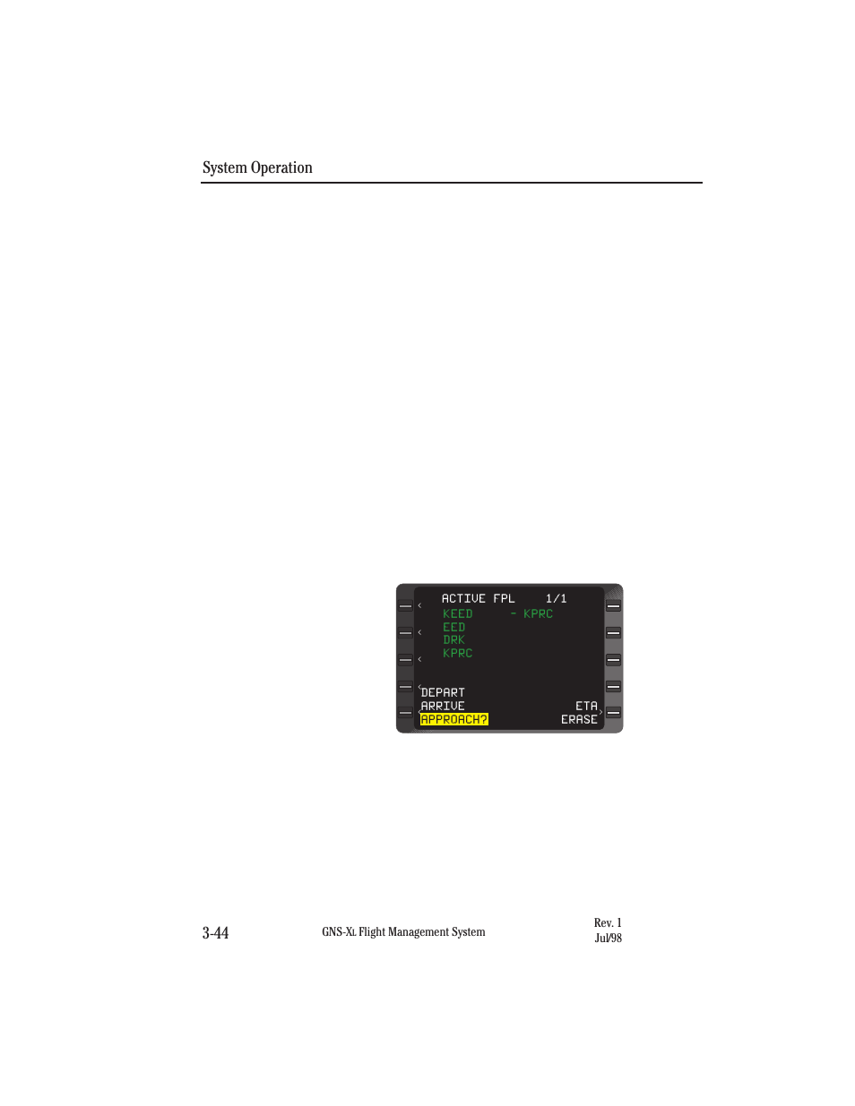 Using radar vectors to intercept a dme arc, System operation 3-44 | Honeywell GNS-XL User Manual | Page 162 / 353