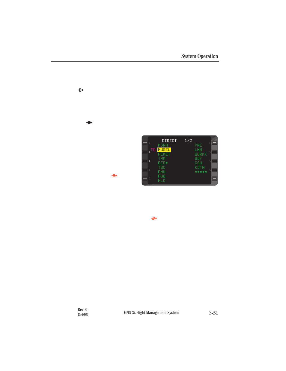 Enroute, Direct to - active flight plan waypoint, System operation 3-51 | Honeywell GNS-XL User Manual | Page 169 / 353