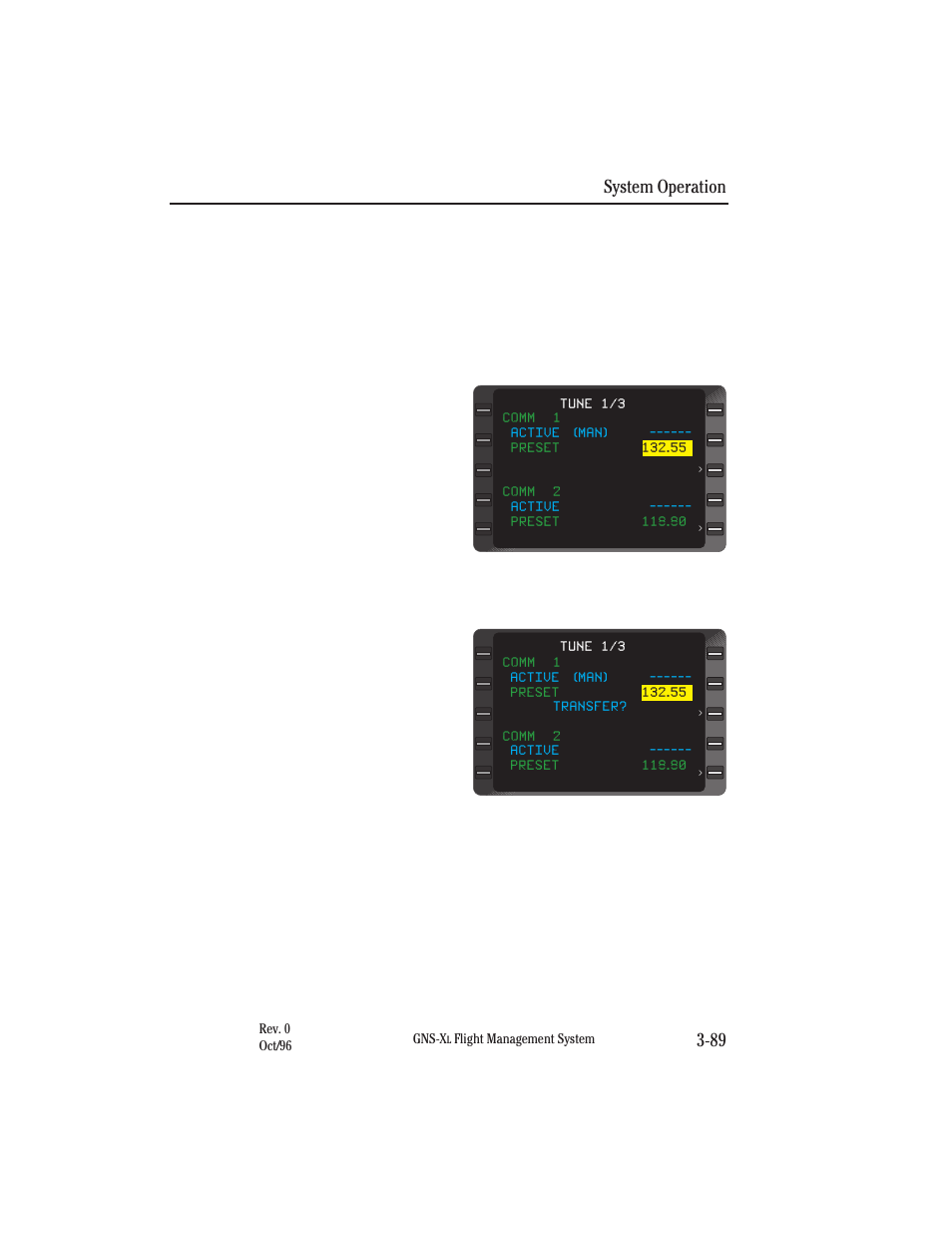 Remote tuning, Tuning comms, System operation 3-89 | Honeywell GNS-XL User Manual | Page 207 / 353