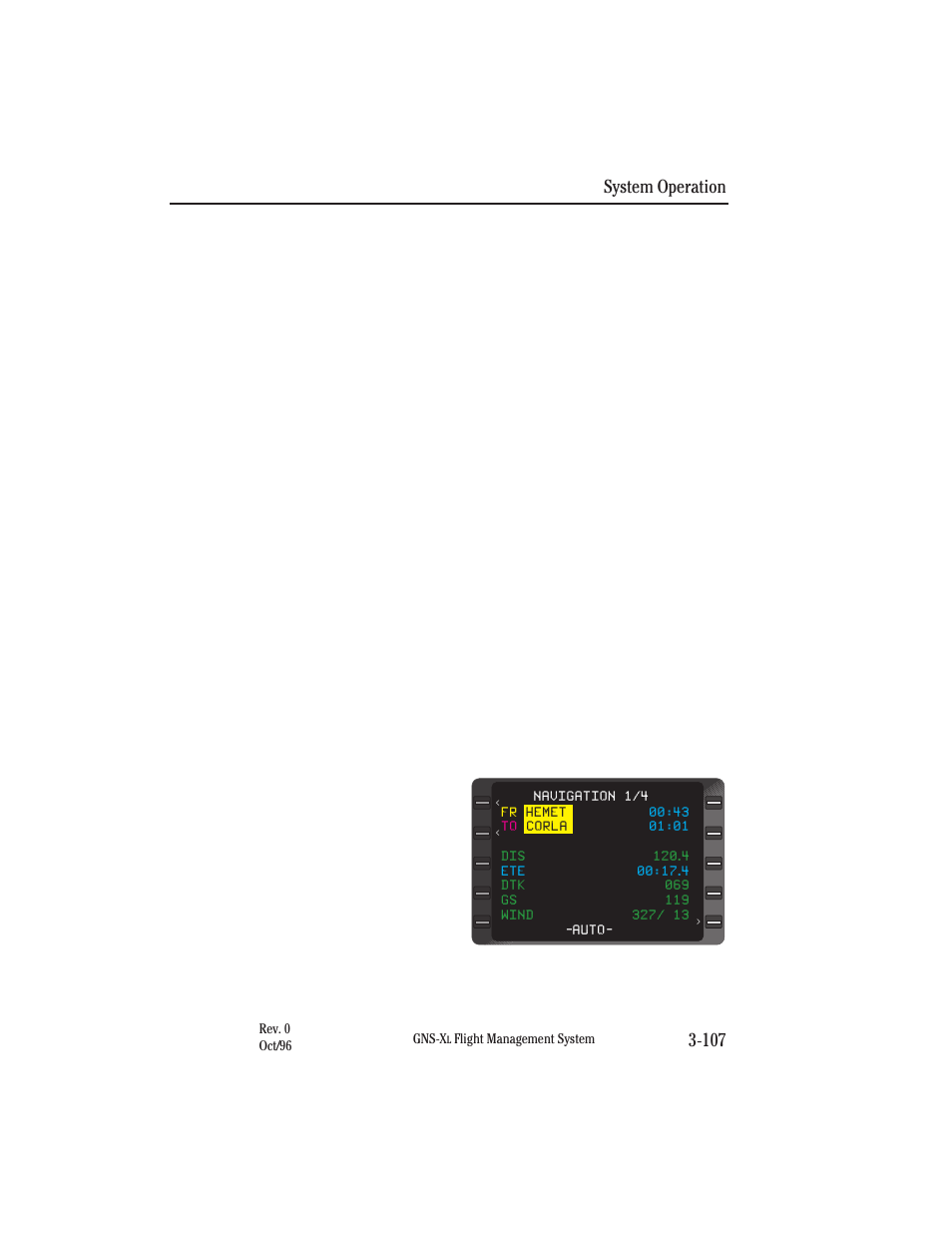 Special procedures, Pilot ented leg change, System operation 3-107 | Honeywell GNS-XL User Manual | Page 225 / 353