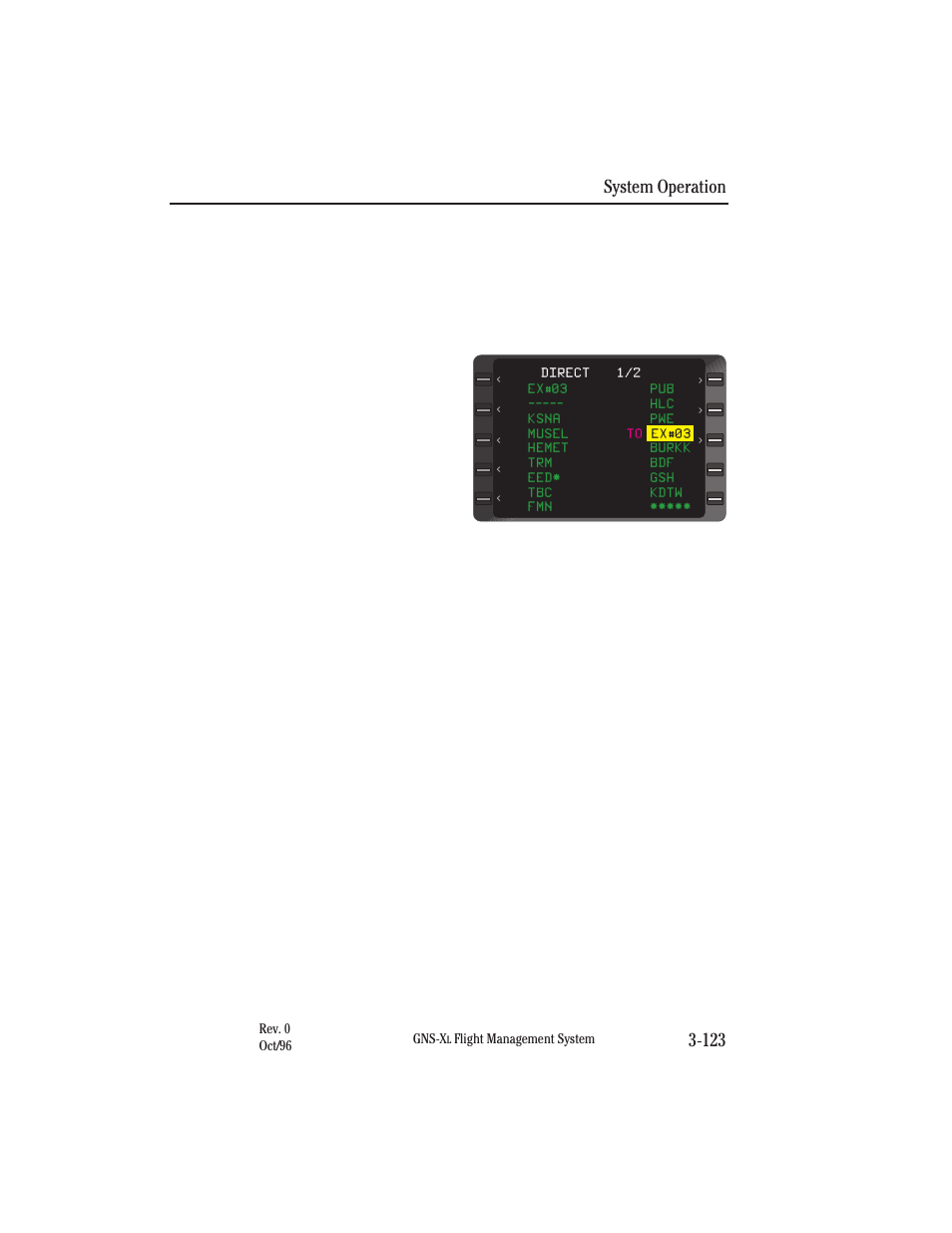 Present position as a waypoint, System operation 3-123 | Honeywell GNS-XL User Manual | Page 241 / 353