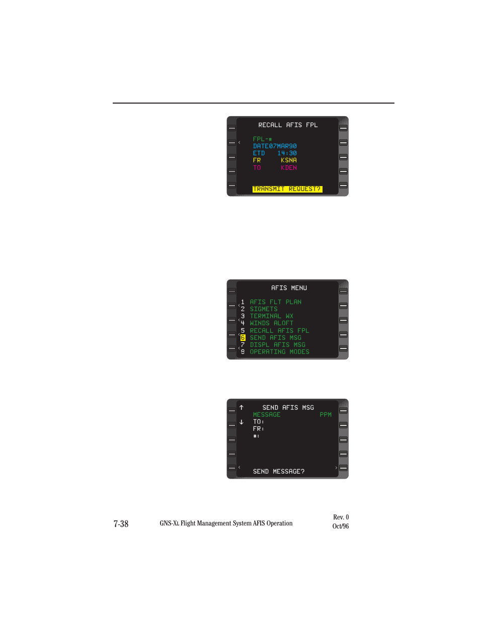 Sending a text message or pdc | Honeywell GNS-XL User Manual | Page 304 / 353