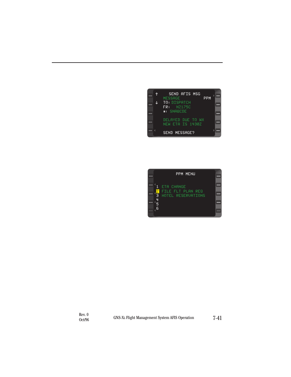 Sending/building a preprogrammed message | Honeywell GNS-XL User Manual | Page 307 / 353