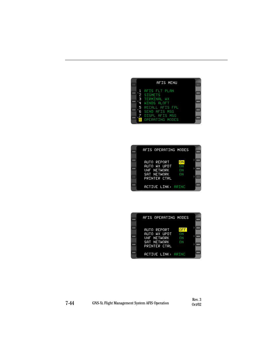 Turning auto report /auto wx update off | Honeywell GNS-XL User Manual | Page 310 / 353