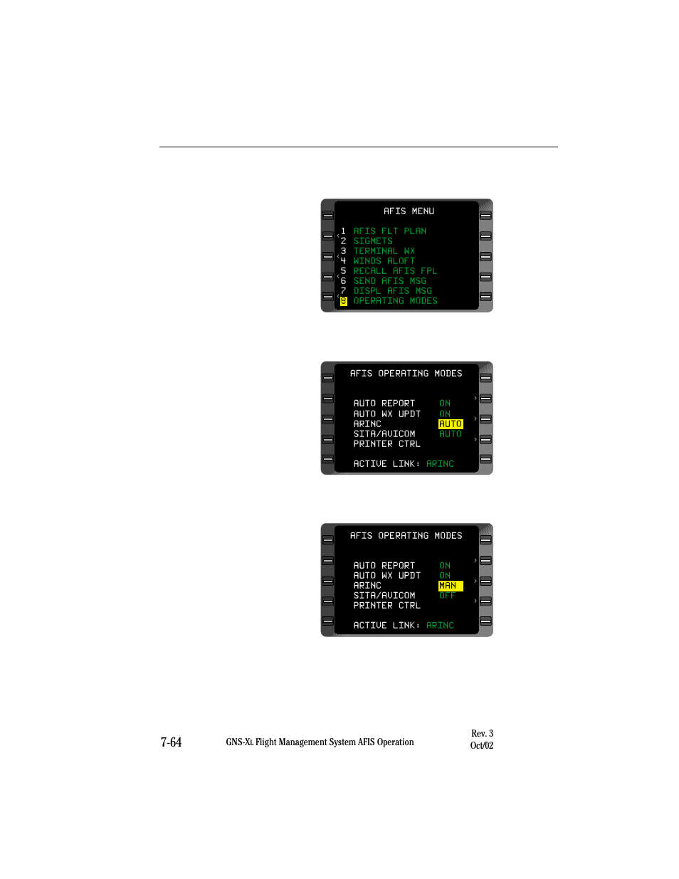 Ground network operating modes, Auto to man or off mode | Honeywell GNS-XL User Manual | Page 330 / 353
