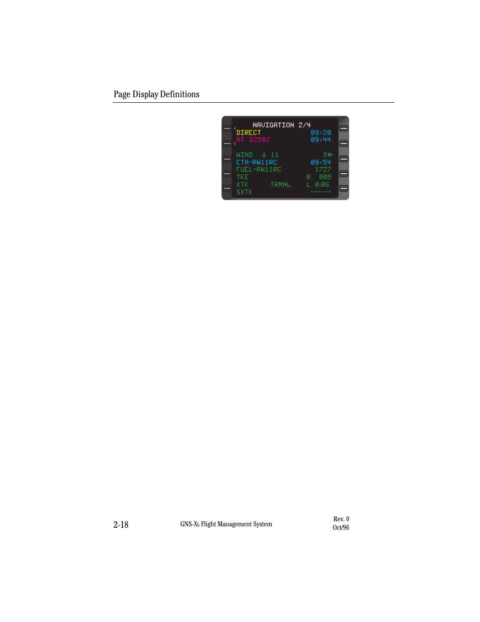 Page display definitions 2-18 | Honeywell GNS-XL User Manual | Page 49 / 353