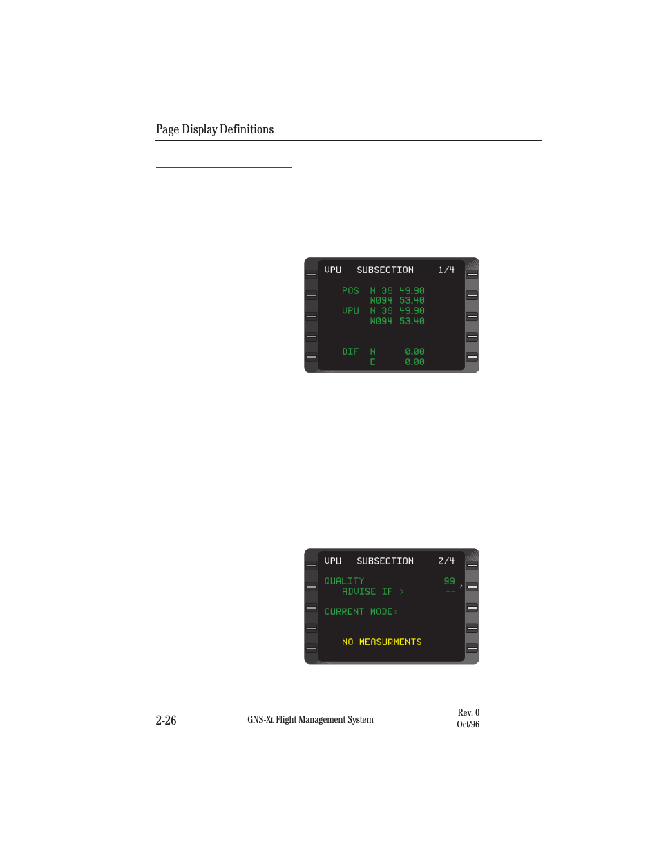 Page display definitions 2-26 | Honeywell GNS-XL User Manual | Page 57 / 353