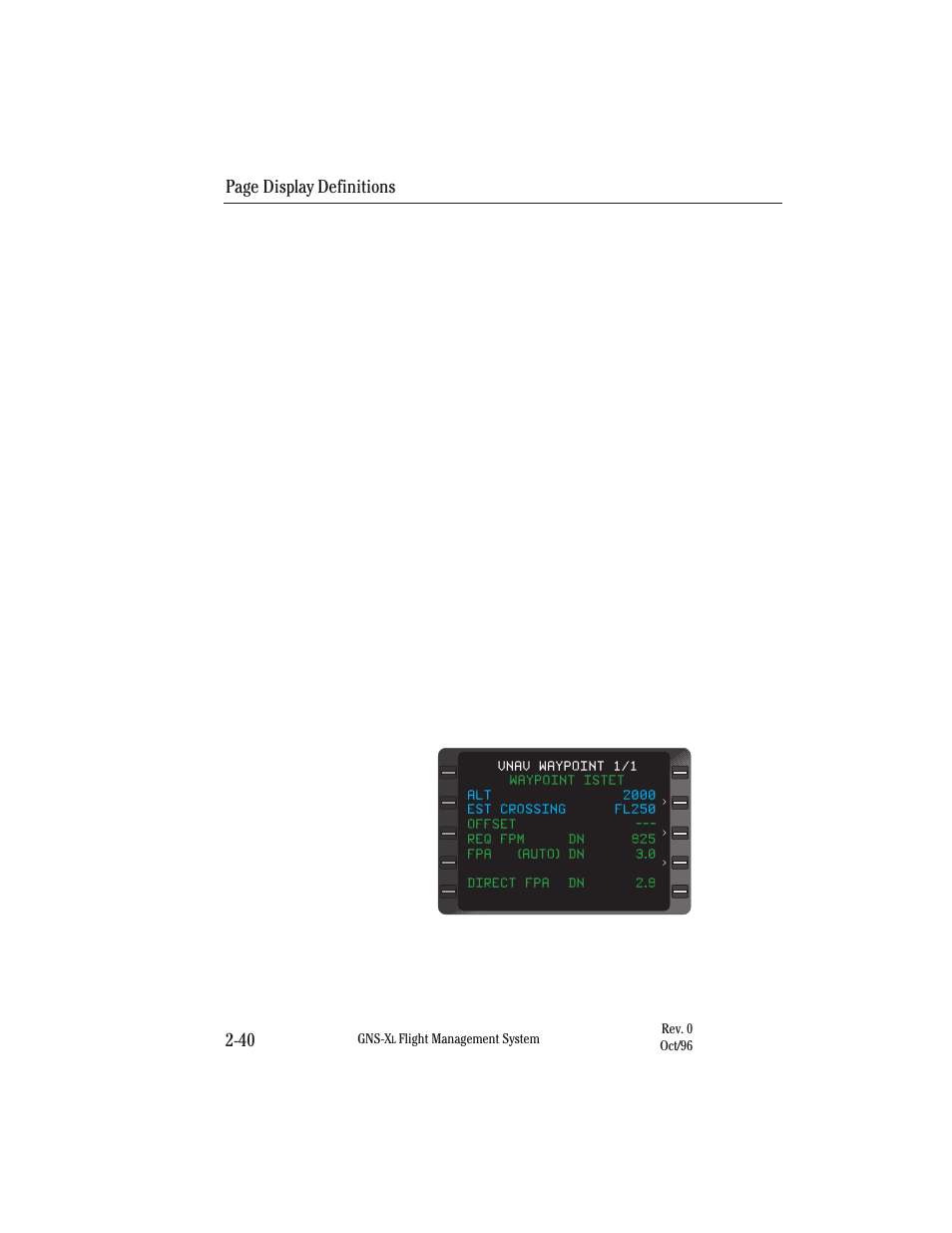 Page display definitions 2-40 | Honeywell GNS-XL User Manual | Page 71 / 353