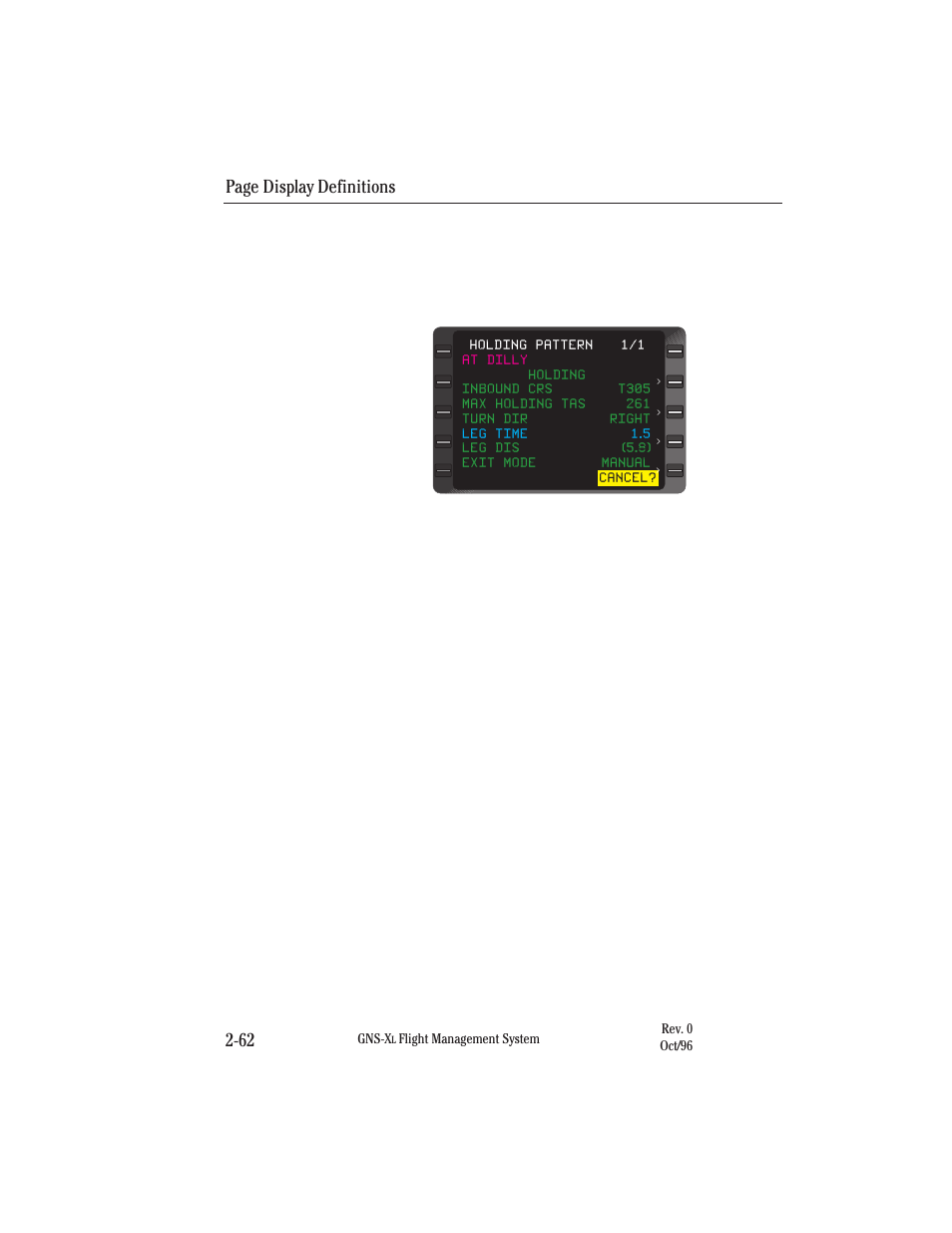 Page display definitions 2-62 | Honeywell GNS-XL User Manual | Page 93 / 353