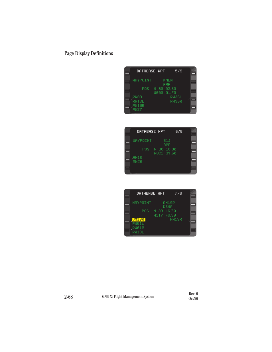 Page display definitions 2-68 | Honeywell GNS-XL User Manual | Page 99 / 353