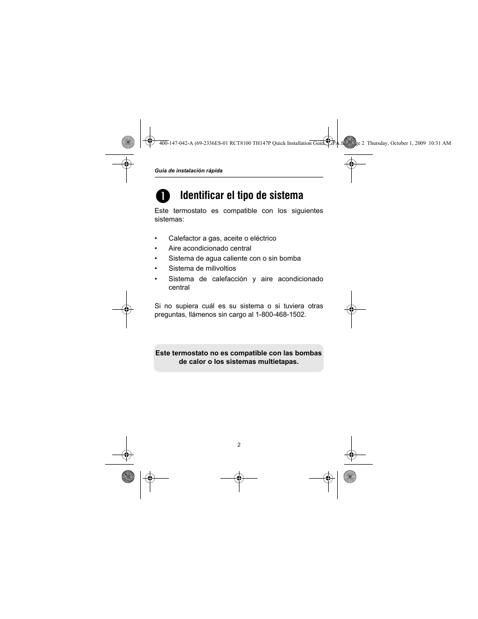 Identificar el tipo de sistema | Honeywell RCT8100 User Manual | Page 18 / 28