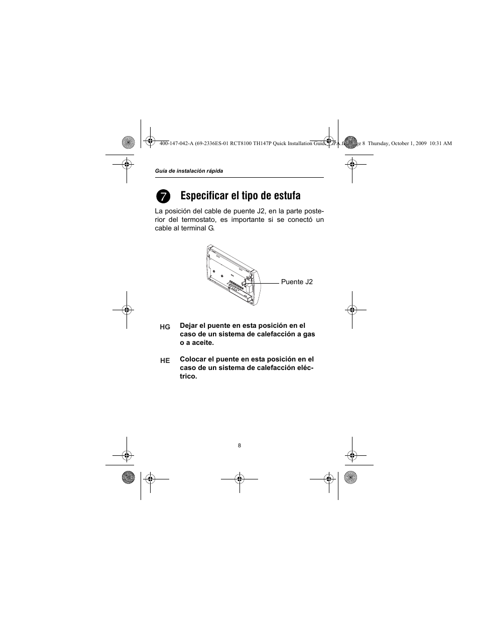 Especificar el tipo de estufa | Honeywell RCT8100 User Manual | Page 24 / 28