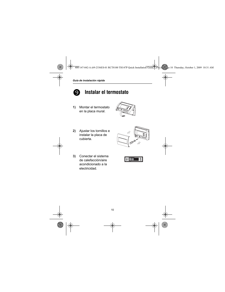 Instalar el termostato | Honeywell RCT8100 User Manual | Page 26 / 28