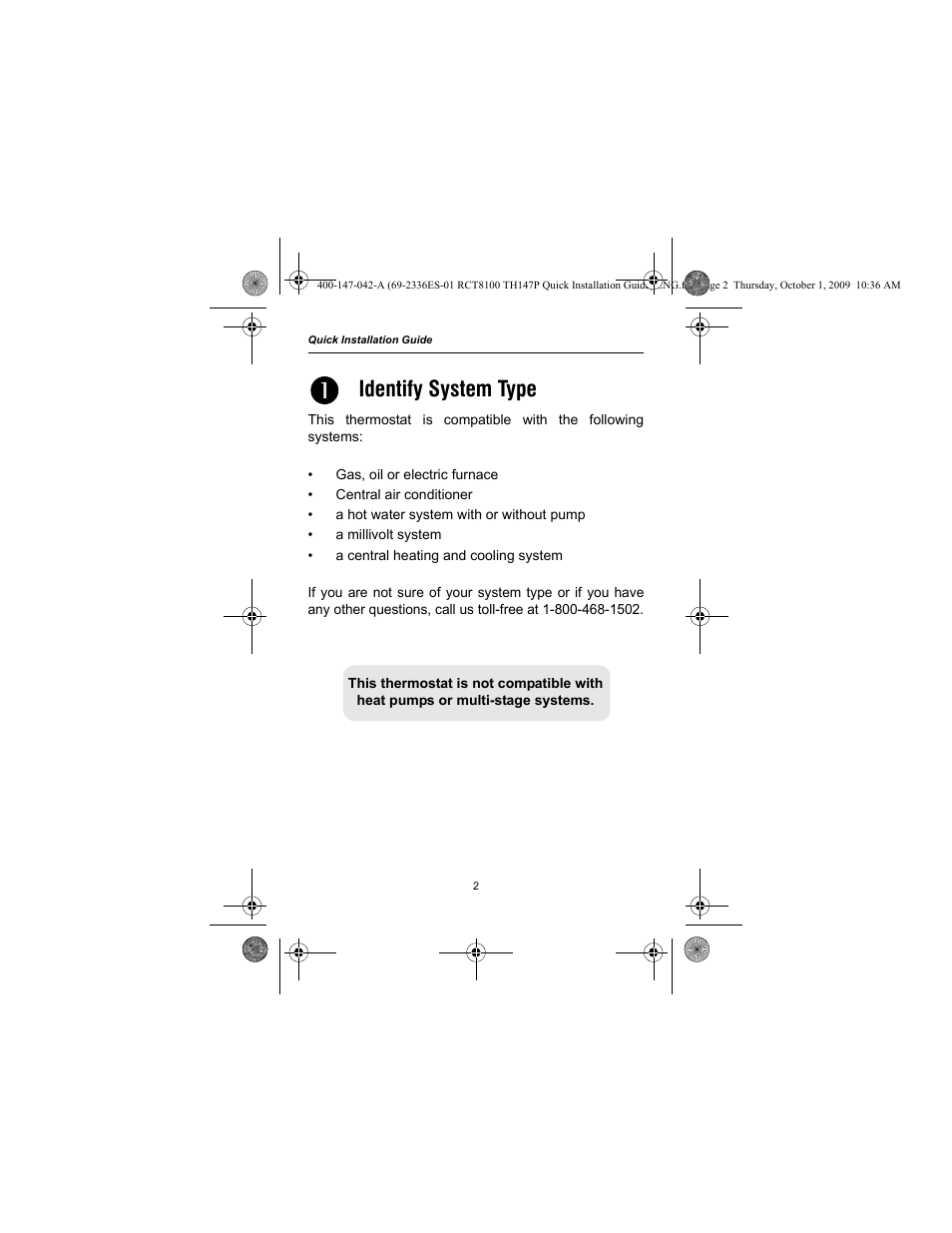 Identify system type | Honeywell RCT8100 User Manual | Page 4 / 28