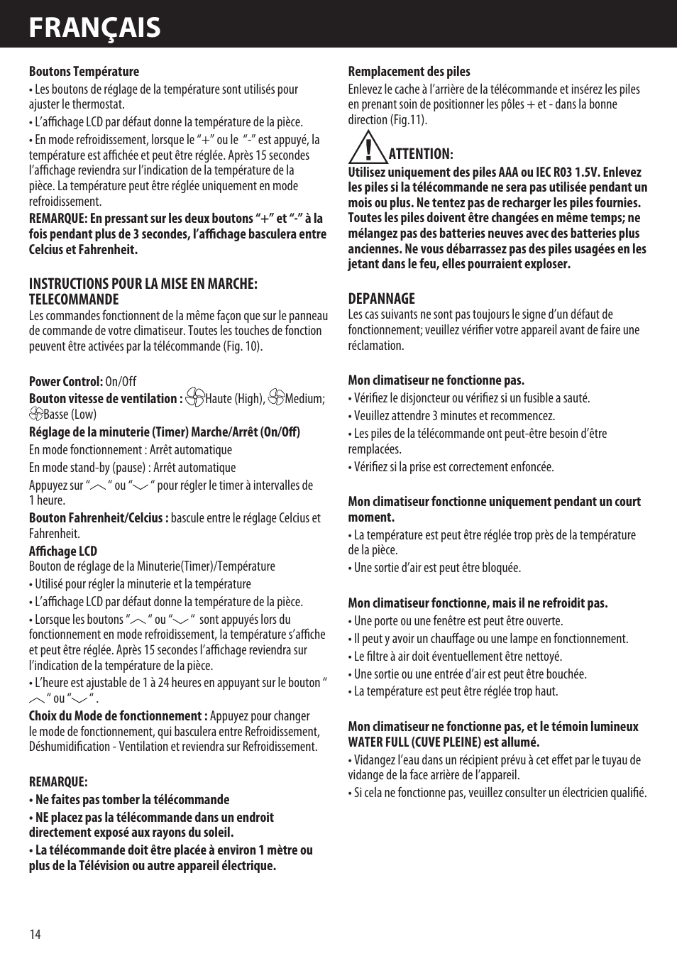 Français | Honeywell AMH-10000E User Manual | Page 14 / 88