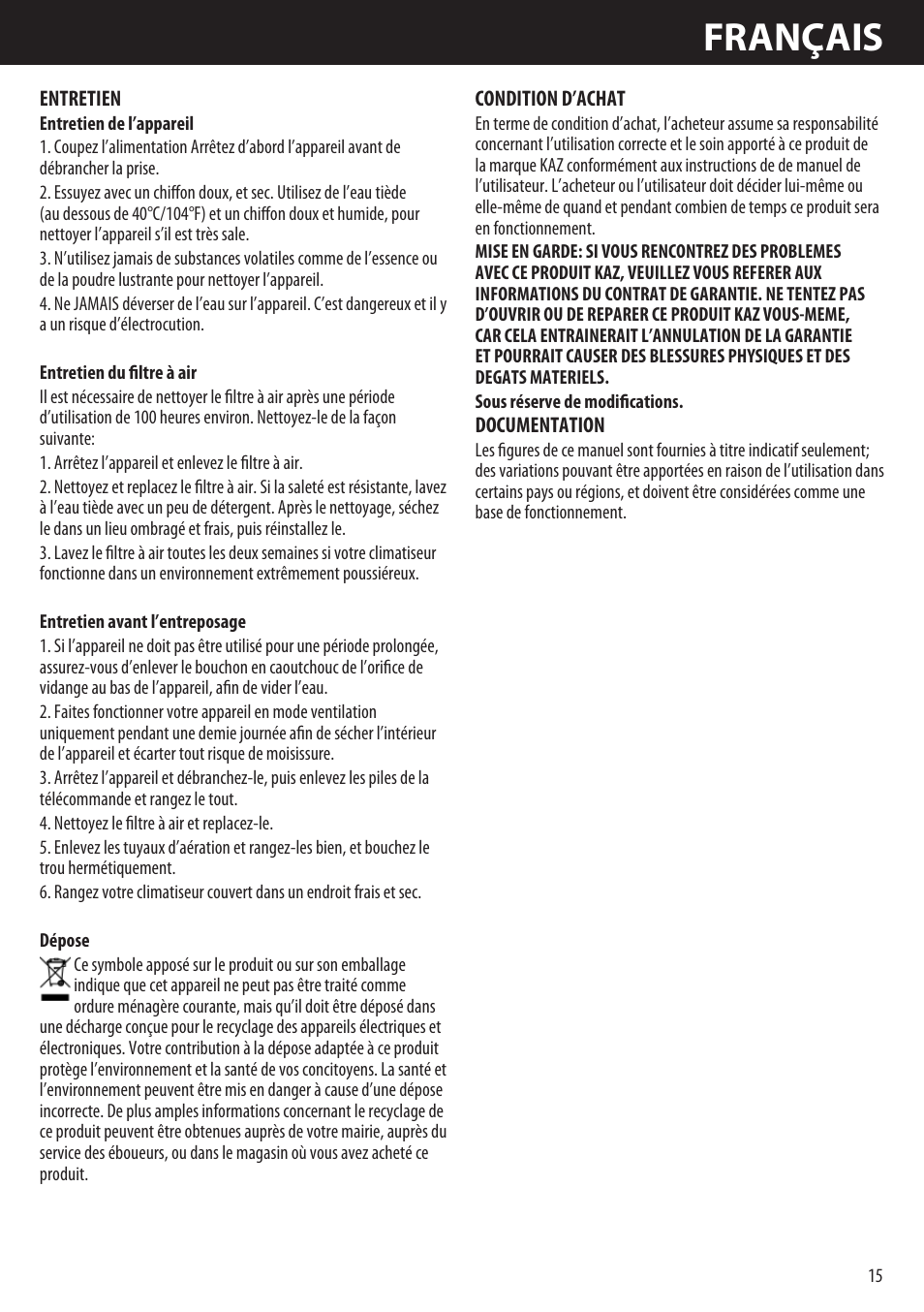 Français | Honeywell AMH-10000E User Manual | Page 15 / 88