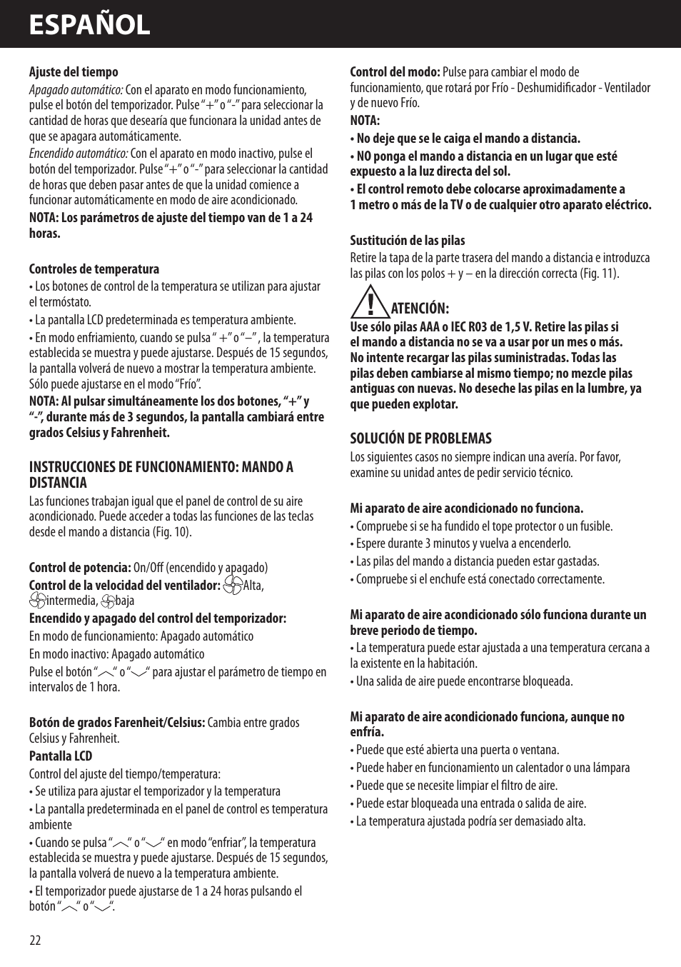 Español | Honeywell AMH-10000E User Manual | Page 22 / 88