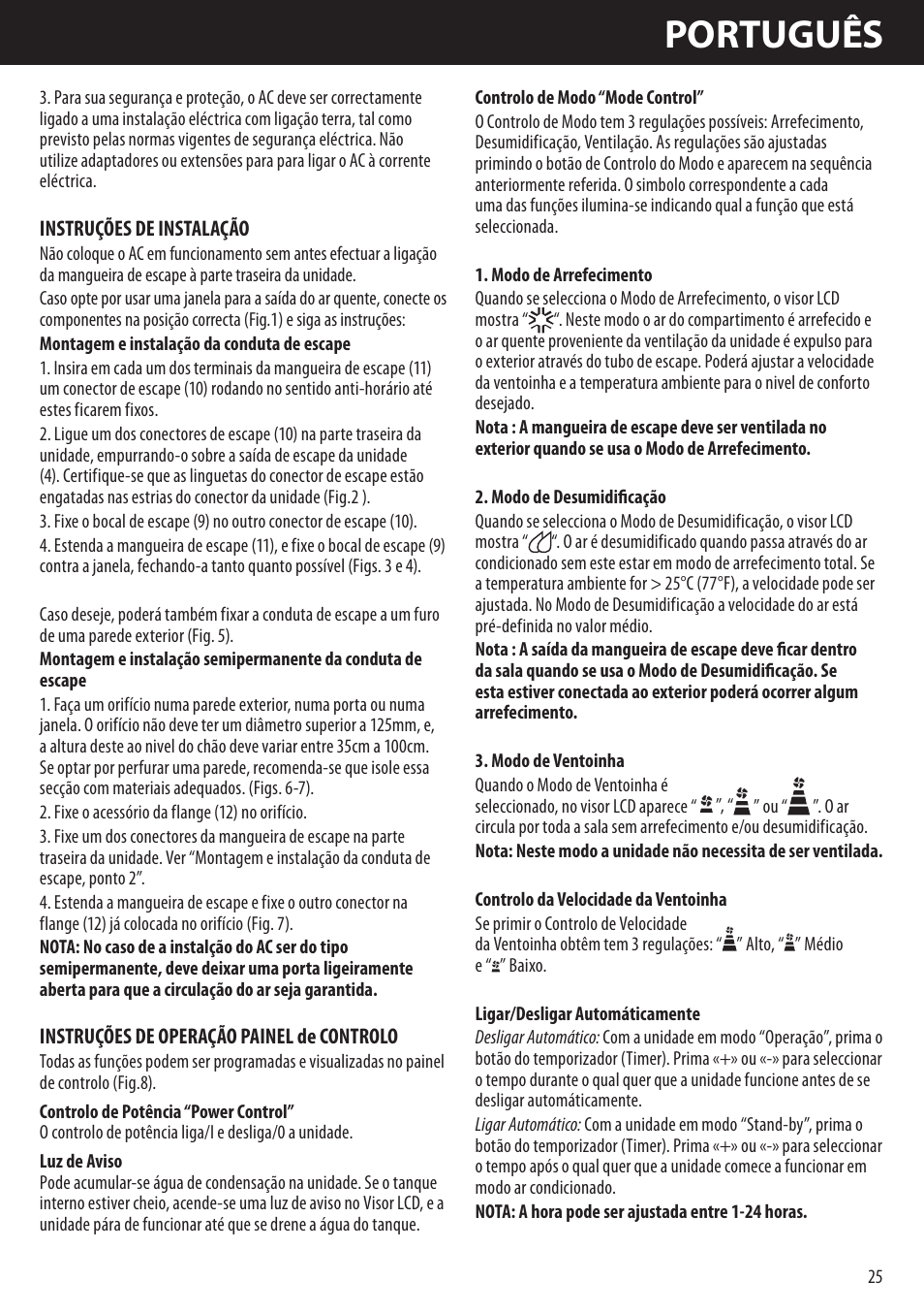 Português | Honeywell AMH-10000E User Manual | Page 25 / 88