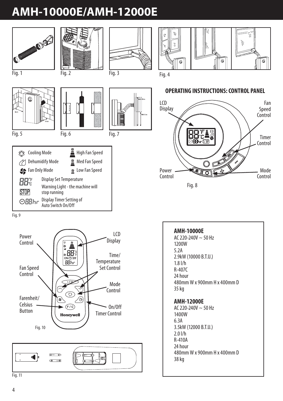 Honeywell AMH-10000E User Manual | Page 4 / 88