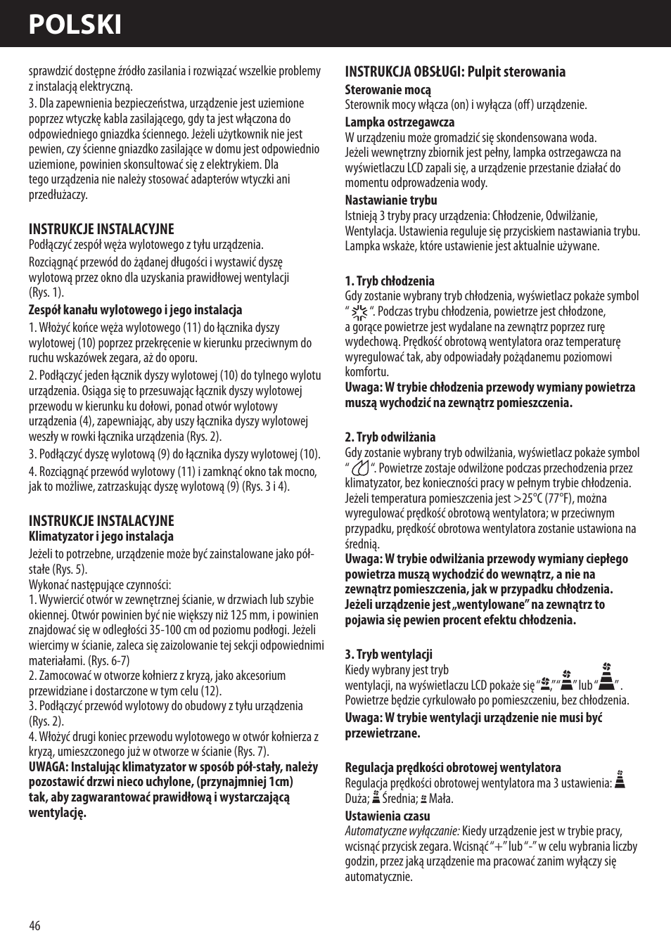 Polski | Honeywell AMH-10000E User Manual | Page 46 / 88