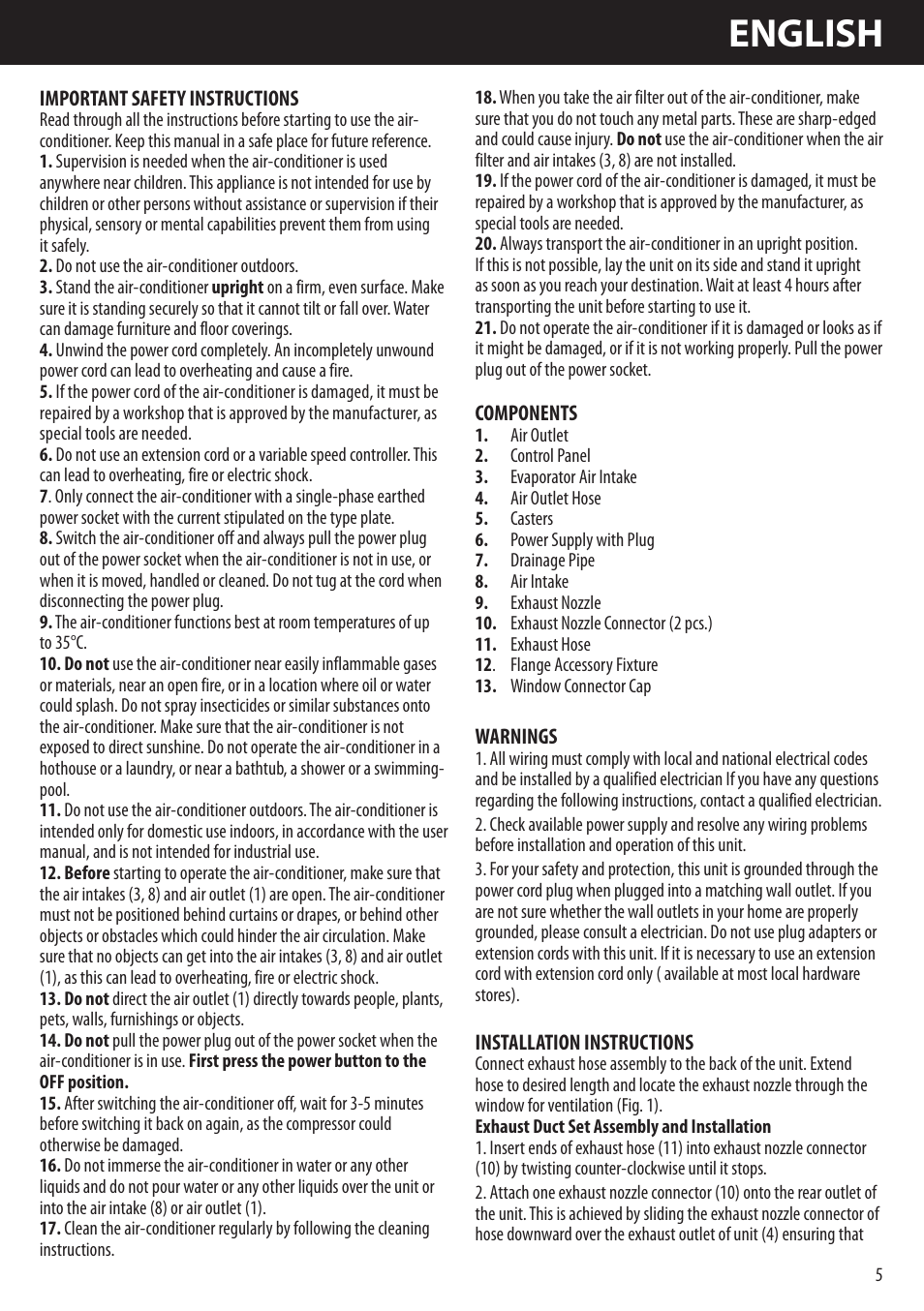 English | Honeywell AMH-10000E User Manual | Page 5 / 88