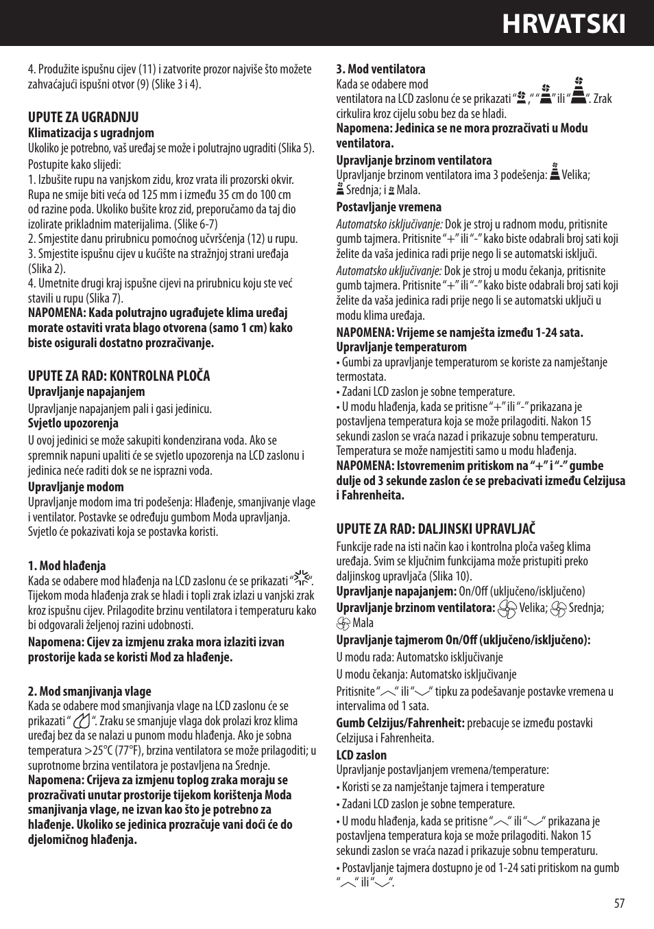 Hrvatski | Honeywell AMH-10000E User Manual | Page 57 / 88