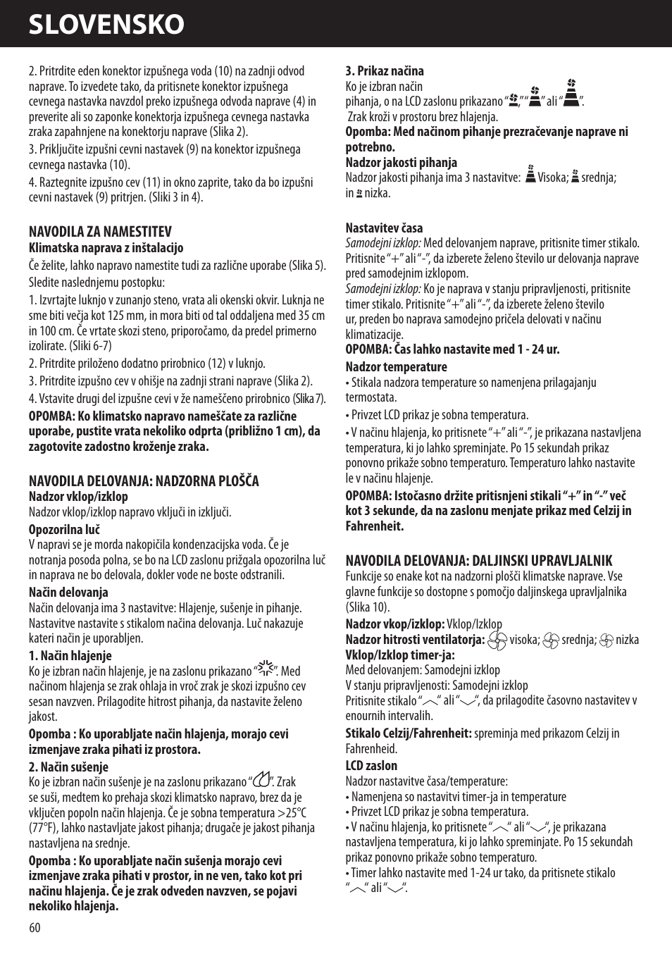 Slovensko | Honeywell AMH-10000E User Manual | Page 60 / 88