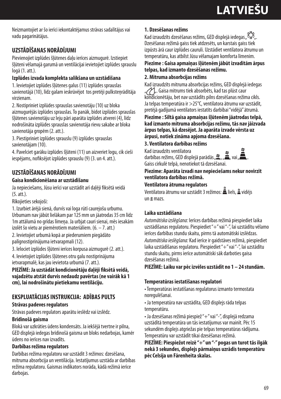 Latviešu | Honeywell AMH-10000E User Manual | Page 69 / 88