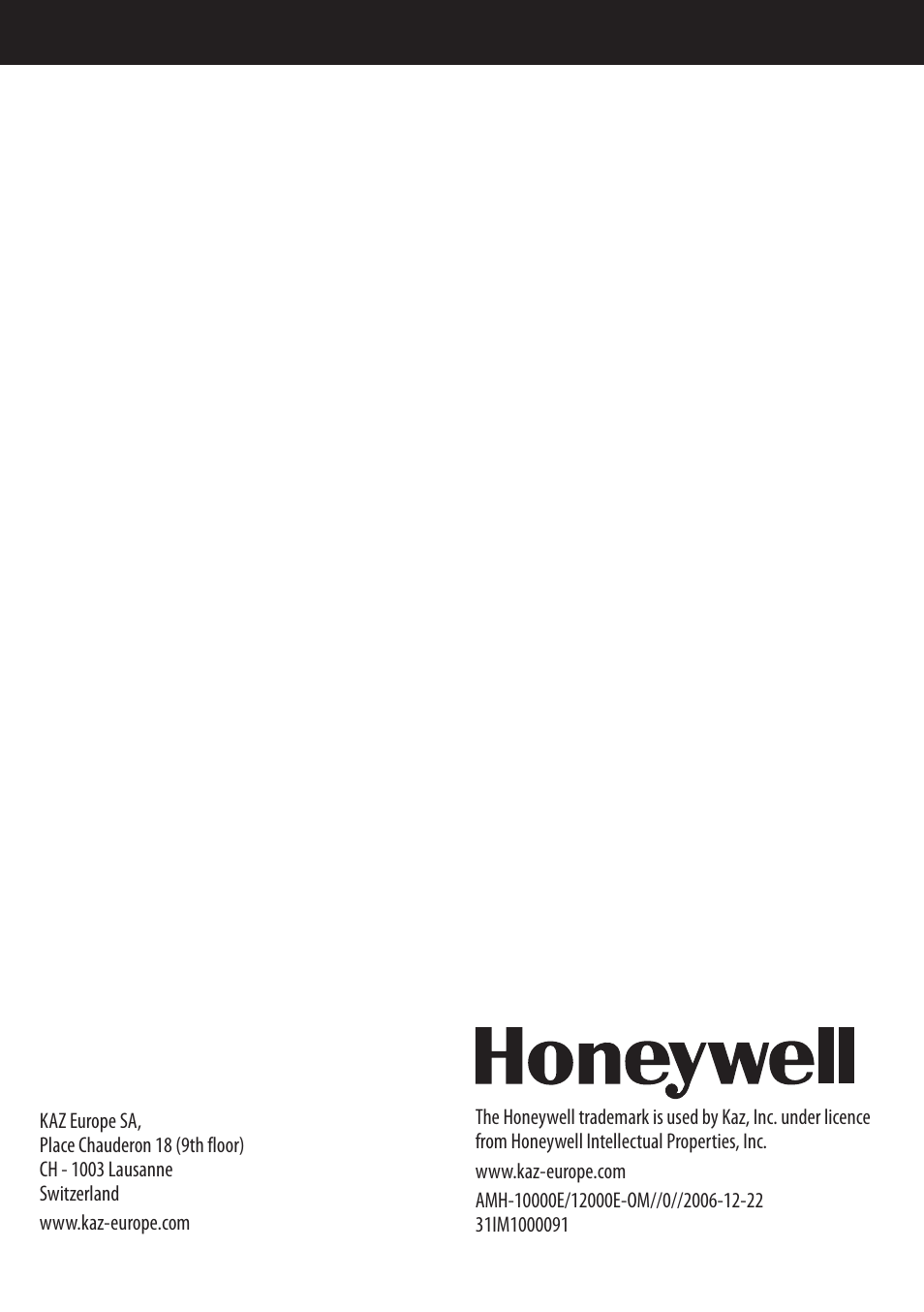 Honeywell AMH-10000E User Manual | Page 88 / 88