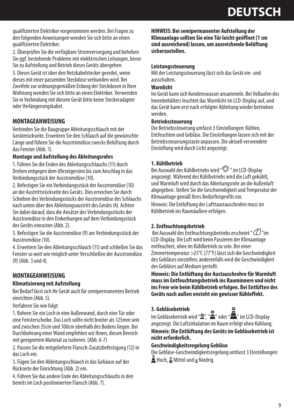 Deutsch | Honeywell AMH-10000E User Manual | Page 9 / 88
