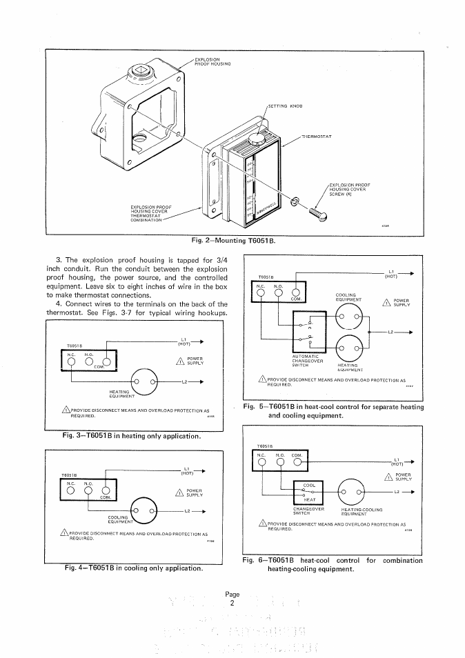 Honeywell T6051B User Manual | Page 2 / 3